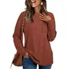 Camiseta de Manga Longa com Gola Redonda, Listras Caneladas, Bolso em Patch de Cor Pura, Pincelada - Estação Outono/Inverno 2024 - Estação Independente Europeia e Americana da Amazon - Novo Produto Transfronteiriço