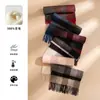 Bufanda 100% Lana Pura, Bufanda de Cuadros Retro de Alta Gama para Mujer Otoño e Invierno, Bufanda y Chal Versátil Estilo Coreano