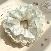 Scrunchie de renda floral direto da fábrica, elástico de cabelo versátil estilo casual, faixa de cabelo, corda de cabelo