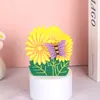 Artesanato de Madeira Novo Transfronteiriço Papelaria Infantil Porta-Canetas Formato de Flor Desenho Animado Inseto Porta-Canetas de Mesa