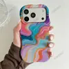Capa de Celular Tk's Mais Vendida Artística Colorida Graffiti Mármore para iPhone 17 Apple 16Pm com Borda Ondulada
