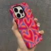 Capa de Celular Personalizada com Cor Contrastante em Formato de Coração com Design Estilo Retrô, Anti-Queda, Resistente ao Desgaste, Proteção de Borda Completa, Compatível com Múltiplos Modelos da Apple
