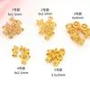 Cuentas pequeñas de cintura con forma de toro de doble cara huecas que conservan el color oro de 18 quilates, accesorios para pulseras y collares DIY