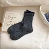 Série Azul Marinho Nova Outono/Inverno Urso com Laço Estilo Coreano Meia-Calça Quente Espessa de Lã Venda por Atacado