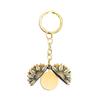Llavero transfronterizo en stock girasol en blanco material para impresión láser a color regalo festivo letras llavero de metal