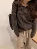 Estilo perezoso suelto suave con capucha de punto sudadera mujer otoño invierno ajuste relajado conjunto suéter abrigo top