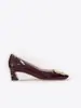 2026 Nuevo Modelo de Primavera Temprana Zapatos de Tacón Cuadrado de Charol para RV Tacón Medio Grueso para Oficina y Viajes Diarios Boca Baja de Piel Genuina para Mujer Venta Directa