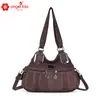 Nova Bolsa de Ombro Feminina, Bolsa Lavada Tie-Dye Moda Europeia e Americana, Bolsa Transversal com Múltiplos Bolsos, Bolsa Tote Simples Personalizada