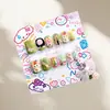 Bolsa de 12 Pegatinas para Uñas Postizas Infantiles, Piezas de Uñas Removibles, Diseño Lindo de Dibujos Animados para Niñas Pequeñas, Uñas Portátiles Divertidas y Juguetonas