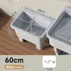 Fregadero de lavandería de piedra de cuarzo con tabla de lavar para uso interior y exterior, adecuado para patios de villas en planta baja y lavaderos de áticos, fregadero y lavabo integrados