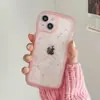 Funda de Resina Brillante con Borde Ondulado Adecuada para Funda de Teléfono Apple 16 Pro Max, Cubierta Protectora 17 Estrella, 15 Pro Funda Transparente, 11