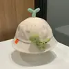 Sombrero de Pescador Infantil Multicolor de Dibujos Animados de Dinosaurios y Brotes de Frijol Delgado para Primavera y Otoño, Sombrero de Cubeta para Bebés Niños y Niñas, Sombrero Casual con Protección Solar