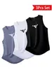 Camisa de Basquete Americana Masculina Secagem Rápida Estampada Roupa de Treino Verão Jersey Esportivo Top Sem Manga para Homem