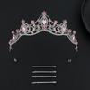 Accesorios Barrocos para el Cabello de Novia Tocado de Boda Corona Completa de Diamantes de Aleación para Adultos Corona de Pedrería Colorida de Lujo Ligero