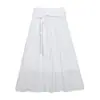 Falda de Color Sólido, Ligera, Transpirable, Diseño de Nicho Feiyuan para Mujer, Nueva Moda Primavera y Verano Casual de Lino Acampanada