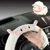 Cubierta de Volante de Coche de Cachemira Linda y Personalizada Universal Sin Anillo Interior Dibujos Animados Cómoda y Valiente contra el Frío Invierno Resistente al Frío y Cálida
