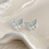 Brincos de Borboleta de Esmalte Frescos e Doces para Mulheres Design de Nicho Brincos de Gota de Óleo Gradientes Super Fada Versátil Brincos High-End