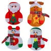 Decoración Navideña Decoración de Mesa Set de Cubiertos de Papá Noel Set de Vajilla para el Hogar Cuchillo de Muñeco de Nieve Navideño No Tejido