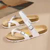 Pantuflas de Corcho Boken para Mujer Sandalias de Corcho Planas de Moda para Hombre Zapatos de Playa para Pareja Pantuflas de Corcho para Exterior