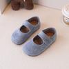 Zapatos Retro con Pompón para Niñas 2025 Otoño Zapatos Mary Jane de Cuero para Niñas Zapatos Casuales con Punta Redonda y Suela Suave para Niñas