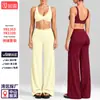 Conjunto de Ropa de Yoga Transfronterizo para Mujer, Conjunto de Chaleco Deportivo Casual para Correr con Sujetador de Yoga en Forma de U para Fitness
