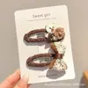 Pinza para el Cabello Exquisita de Gama Alta para Mujer Clip BB Estampado de Leopardo Retro Lindo Clip para Flequillo Lateral Accesorios para el Cabello de Moda con Temperamento