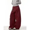 Jeans de Mezclilla Rojos Nuevos Primavera/Verano 2025 para Mujer Tendencia China Diseño Desconstruido de Sable Pantalones Sueltos de Longitud Completa Modernos