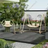 Silla Colgante Mecedora Set para Patio Exterior Silla Mecedora de Jardín de Villa Terraza Balcón Silla Colgante Silla de Ratán Patio Pequeño Silla de Moda