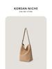 Bolsa de ombro portátil de grande capacidade com design de nicho estilo coreano, nova bolsa de ombro de cor sólida, preguiçosa e de alta qualidade para mulheres