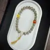 Pulsera de Bodhi Estrella y Luna Sombra Verde de Hainan Cuentas Redondas Cuentas Budistas de Mano Pulsera de Juego de Gama Alta para Hombres y Mujeres Venta al por Mayor
