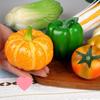 Modelo de frutas y verduras de plástico falsas maíz pepino verde comida muebles de alacena de cocina accesorios de juego de educación temprana