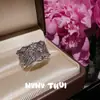 Anillo de Zirconia Arreglo de Colmena de Encaje para Joyería Anillo de Zirconia Alto Ajuste Vintage Pulido Pulsera Serpiente Enroscada juego