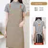 Nuevo delantal de lona impermeable y a prueba de aceite transfronterizo al por mayor para cocina casera, repostería, jardinería y trabajo de arte de uñas con impresión de logotipo