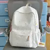 Mochila Refrescante Azul Céu Claro com Estampado de Estrelas para Viagem, Adequada para Alunos do Ensino Fundamental e Médio, Meninas Doces, Aula, Biblioteca e Uso para Estudo