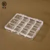 Caixa organizadora pequena transparente com 12 compartimentos, organizador de acessórios para nail art, glitter e miçangas, caixa de armazenamento pequena à prova de poeira