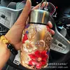 Copo Térmico Robusto de Aço Inoxidável 304 Portátil para Uso Externo com Bolso com Aba e Argola para Transporte Copo a Vácuo de Camada Dupla