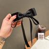 Pasador de Pelo Negro con Lazo Tridimensional de Nuevo Estilo para Mujer con un Toque de Alta Gama, Accesorio para el Cabello con Pinza de Resorte para la Parte Trasera de la Cabeza