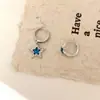 Pendientes Asimétricos de Estrella Azul Diseño de Nicho Dulce Fresco Sexy Único Elegante Sencillo Versátil Pendientes