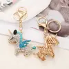 Versión Coreana Llavero de Metal con Incrustaciones de Diamantes de Unicornio Transfronterizo Colgante de Bolso de Nicho de Gama Alta Llavero de Coche