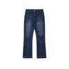 Jeans Vintage de Arquivo Longe Scimitar Lavagem Antiga Bordas Manchas de Tinta Gato Destruído Bigodes