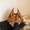 Bolso de Cubo de Cadena de Cuero Gamuzado con Cuadrícula de Diamantes Nuevo 2026 para Mujer Transfronterizo Versátil de Hombro Cruzado de Moda