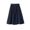 Saia Jeans de Algodão Puro Corte A Lavada, Saia Ondulada Retrô, Comprimento Médio Cintura Alta para Primavera e Outono Feminina, Vestido de Primavera
