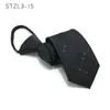 Vestido sin corbata Etiqueta negra Camisa de negocios coreana para hombre Versión estrecha de 7 cm Trabajo Corbata con cremallera Seguridad