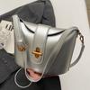 Estilo Coreano Nuevo Elegante Simple Casual Estilo para Ir al Trabajo Bolso de Hombro para Mujer Bolso de Mano de Cuero Encerado al Aceite de Alta Gama Combinable Bolso Bandolera