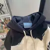 Tendencia Nacional Retro Americano Único Chic Sudadera de Retazos para Hombre Primavera y Otoño Chic Estilo Hong Kong Chaqueta con Capucha