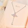 Collar de corazón de Cupido para mujer, alas de ángel en movimiento, colgante de amor, cadena de clavícula de lujo, regalo de San Valentín