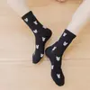 Calcetines Dongdaemun de Corea del Sur de Alta Elasticidad con Dibujos Animados de Media Pantorrilla para Hombres y Mujeres Cabeza de Ratón Blanca y Negra Calcetines Deportivos Versátiles