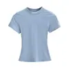 25 Nuevo de Verano para Mujer Estilo Spice Girls Color Sólido Mismo Estilo que Kardashian Cuello Redondo Ajustado Camiseta Base Corta Camiseta Básica de Manga Corta