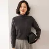 Nuevo Suéter de Punto de Cachemira para Mujer Otoño/Invierno 2026, de Cuello Medio Alto, Ajustado, Diseño de Punto Trenzado, Manga Larga