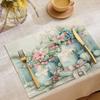 Decoración Popular de Fiesta Navideña de Temu, Mantel Individual Estilo Occidental con Estampado de Reno y Muñeco de Nieve, Mantel Resistente al Calor, Versátil Mantel de Poliéster para Otoño e Invierno